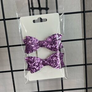 Purple glitter hair bows!